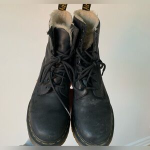 Dr. Martens Black Fur-Lined Boots